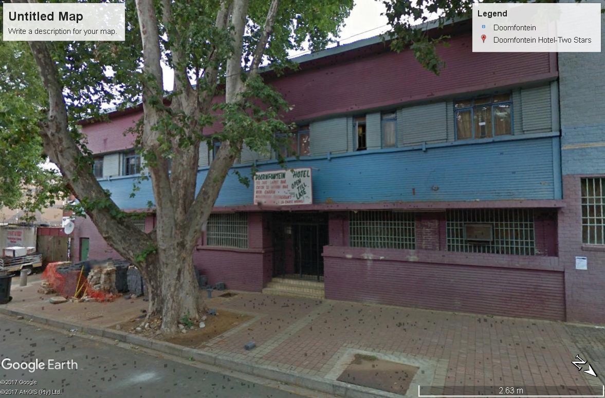 New Doornfontein Hotel side exit